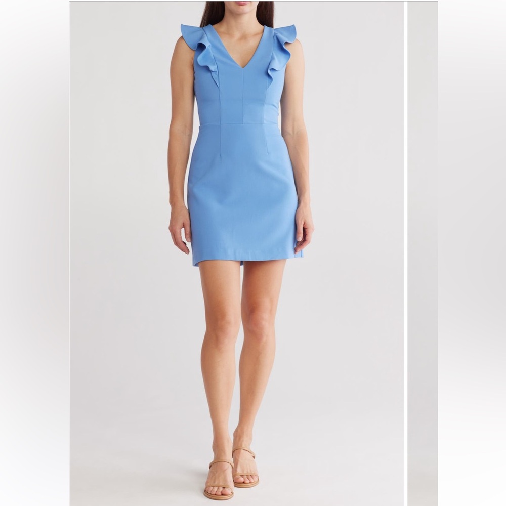 NWT French Connection Blue Ruffle Mini Dress